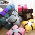 Flannel Blanket Solid Cozy Microfiber Blanket For Sofa